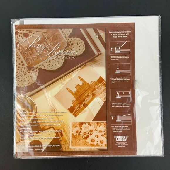 Hobby Lobby 12x12 Post-Bound Scrapbook Page Protectors with Extension Post 10 ct - Picture 1 of 4